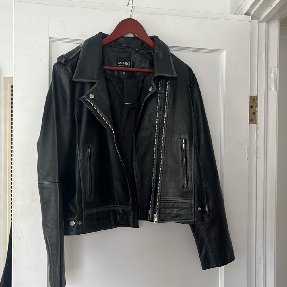 Brand new never worn Black real leather jacket size US 16